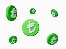 groen kalkoen lire pictogrammen reeks geïsoleerd Aan wit achtergrond 3d illustratie foto