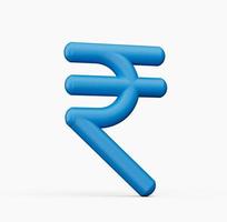 3d valuta icoon symbolen teken Indisch roepie inr 3d illustratie foto