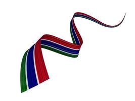 golvend lint of banier met vlag van Gambia. onafhankelijkheid dag 3d illustratie foto