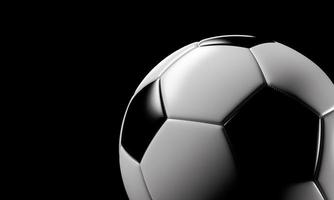 voetbal bal Aan een zwart achtergrond. 3d renderen illustratie. foto