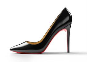 zwart vrouwen schoenen met rood zolen. 3d renderen illustratie. foto