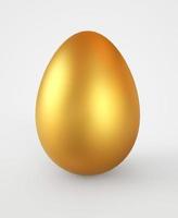 gouden een Pasen ei. 3d renderen illustratie. foto