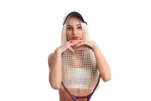 tennis speler met racket foto