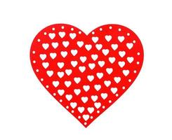 rood harten geïsoleerd Aan wit achtergrond, decoratief hart voor Valentijn dag foto