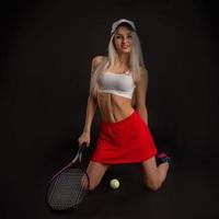 tennis speler met racket foto
