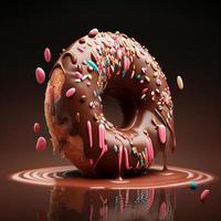 bakken donut met een zoet plons foto