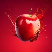 illustation van appel met een water plons foto