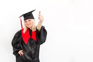 afstuderen meisje leerling in japon foto