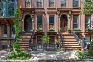 brownstone gebouw in Brooklyn hoogtes, brooklyn, nieuw york stad foto