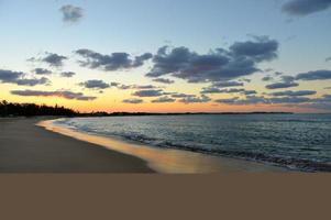 tofo strand zonsondergang, Mozambique foto