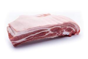 varkensvlees buik Aan een wit achtergrond foto