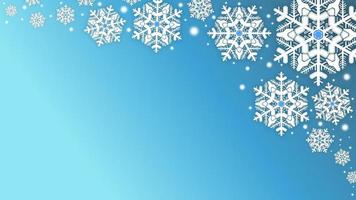 abstract achtergrond met ruimte tekst Oppervlakte. winter uitverkoop met mooi sneeuw Aan blauw achtergrond foto