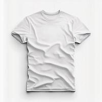 blanco t-shirt beeld voor model, voorkant visie, geïsoleerd Aan wit, duidelijk t-shirt model. polo tee ontwerp presentatie voor afdrukken. foto