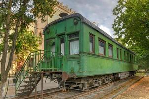 persoonlijk groen trein wagon van dictator Joseph Stalin in zijn geboorteplaats van gori, Georgië. foto