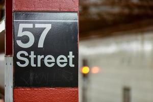 nieuw york stad 57e straat metro station in Manhattan. foto
