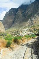 visie van pad tussen cusco en machu picchu, Peru foto