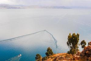 landschap in de omgeving van meer titicaca, Peru foto