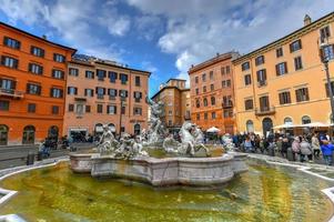 Rome, Italië - maart 23, 2018 - fontana van Neptunus in piazza Navona in Rome, Italië. foto