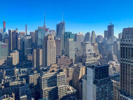 panoramisch visie van de nieuw york stad horizon en Midtown Manhattan. foto