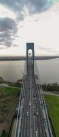 visie van de verrazano vernauwt brug van staten eiland op Brooklyn in nieuw york stad. foto