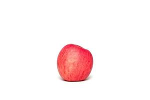 zacht rood appel single Aan wit geïsoleerd achtergrond foto