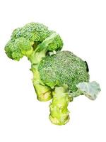 twee vers broccoli isoleren Aan wit achtergrond en maken met paden foto