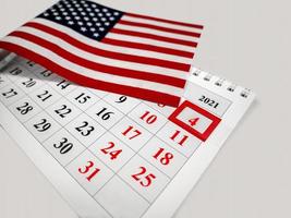 gelukkig Amerikaans onafhankelijkheid dag Aan juli 4, een nationaal staat patriottisch vakantie. vlag van de Verenigde staten. foto