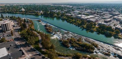 antenne visie van de water vallen dat de stad van Idaho valt, ID kaart Verenigde Staten van Amerika is genaamd na. foto