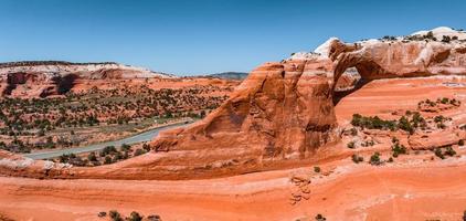 eindeloos woestijn visie van Arizona, Verenigde Staten van Amerika. rood rotsen, Nee leven voor mijl. foto