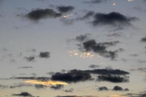 lucht visie over- de zonsondergang foto