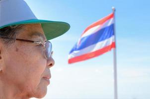 gezicht van oud Dames Thais mensen foto