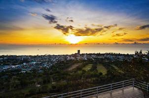 visie punt hua hin stad Bij zonsopkomst foto