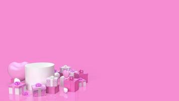 geschenk doos en hart voor Valentijn concept 3d renderen foto