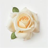 top visie van roos bloem Aan een wit achtergrond, perfect voor vertegenwoordigen de thema van Valentijnsdag dag. foto