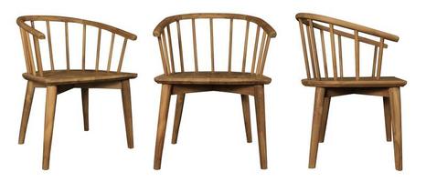 3 reeks van houten stoelen, voor buitenshuis en binnen- in retro stijl geïsoleerd Aan wit achtergrond foto