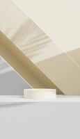 3d renderen van podium geometrie. abstract pastel meetkundig vorm blanco platform. leeg vitrine voetstuk Product Scherm voor kunstmatig presentatie. minimaal samenstelling foto