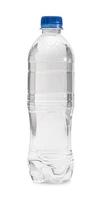 leeg plastic fles met een deksel geïsoleerd Aan een wit achtergrond. foto