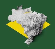 Brazilië topografisch kaart 3d realistisch Brazilië kaart kleur structuur 3d illustratie foto