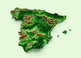 Spanje topografisch kaart 3d realistisch kaart kleur 3d illustratie foto