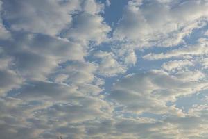 beeld van kleurrijk avond lucht met licht wolken foto