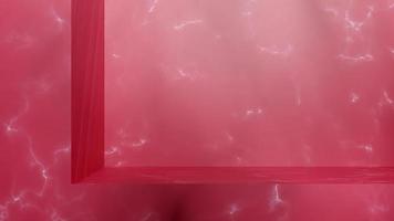 3d geven tafereel met roze marmeren achtergrond en podium. luxe Product vitrine met steen textuur. gobo licht schaduw effect Aan plank foto