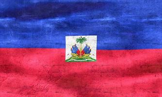 3D-illustratie van een vlag van Haïti - realistische wapperende stoffen vlag foto
