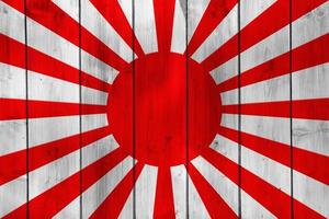 vlag van de keizerlijk Japans leger Aan de textuur. concept collage. foto