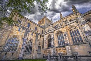 majestueus kathedraal van de middeleeuws stad- van Winchester in wessex, Engeland. foto