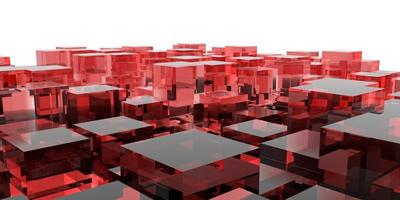 abstract kunst rood Kristallen kubus vorm 3d weergegeven beeld achtergrond beeld foto