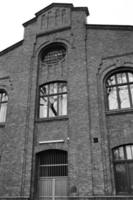 facade van een steen industrieel gebouw foto
