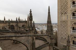 Sevilla kathedraal op het dak foto