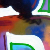 straat kunst. abstract achtergrond beeld van een fragment van een gekleurde graffiti schilderij in modieus kleuren foto