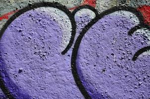 structuur van een fragment van de muur met graffiti schilderen, welke is afgebeeld Aan het. een beeld van een stuk van graffiti tekening net zo een foto Aan straat kunst en graffiti cultuur topics