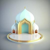 3d realistisch renderen Ramadan tafereel Islamitisch podium achtergrond voor Product Scherm foto